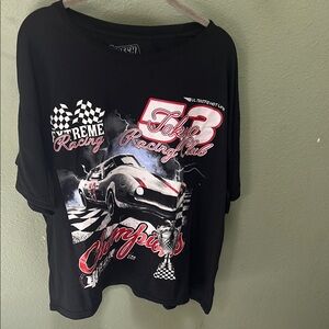 Black Graphic Racing Tee